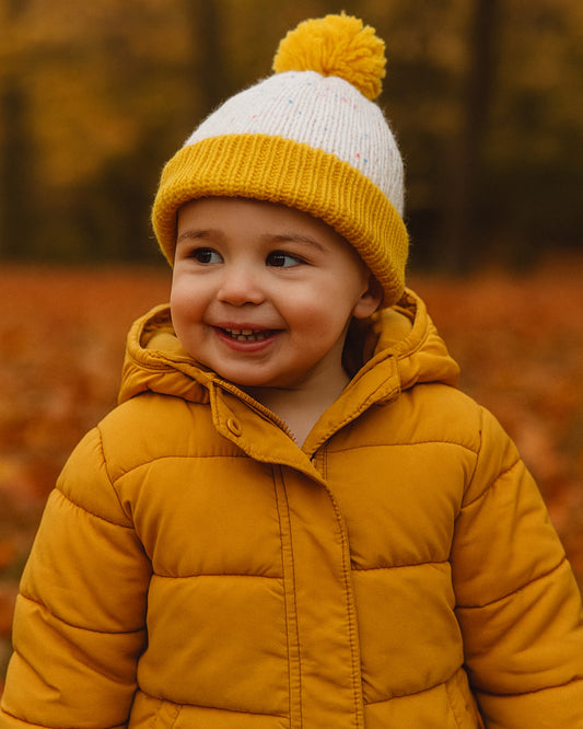 Sprinkled Yellow Kids Knitted Beanie