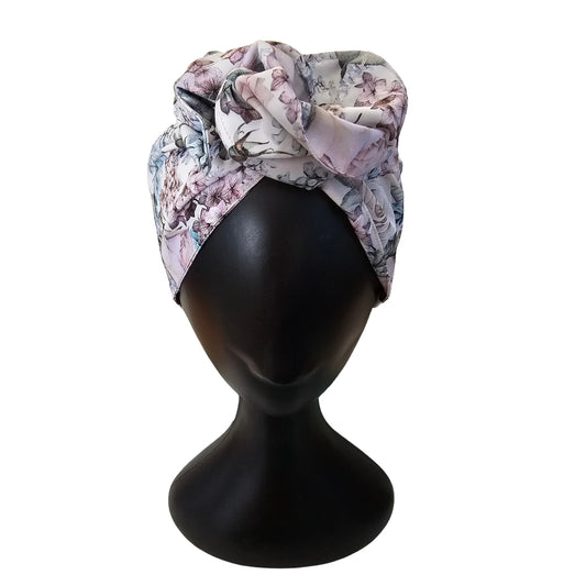 Ladies easy to style head wrap - front view on mannequin