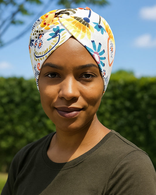 Knotted Stretch Headband on model front view