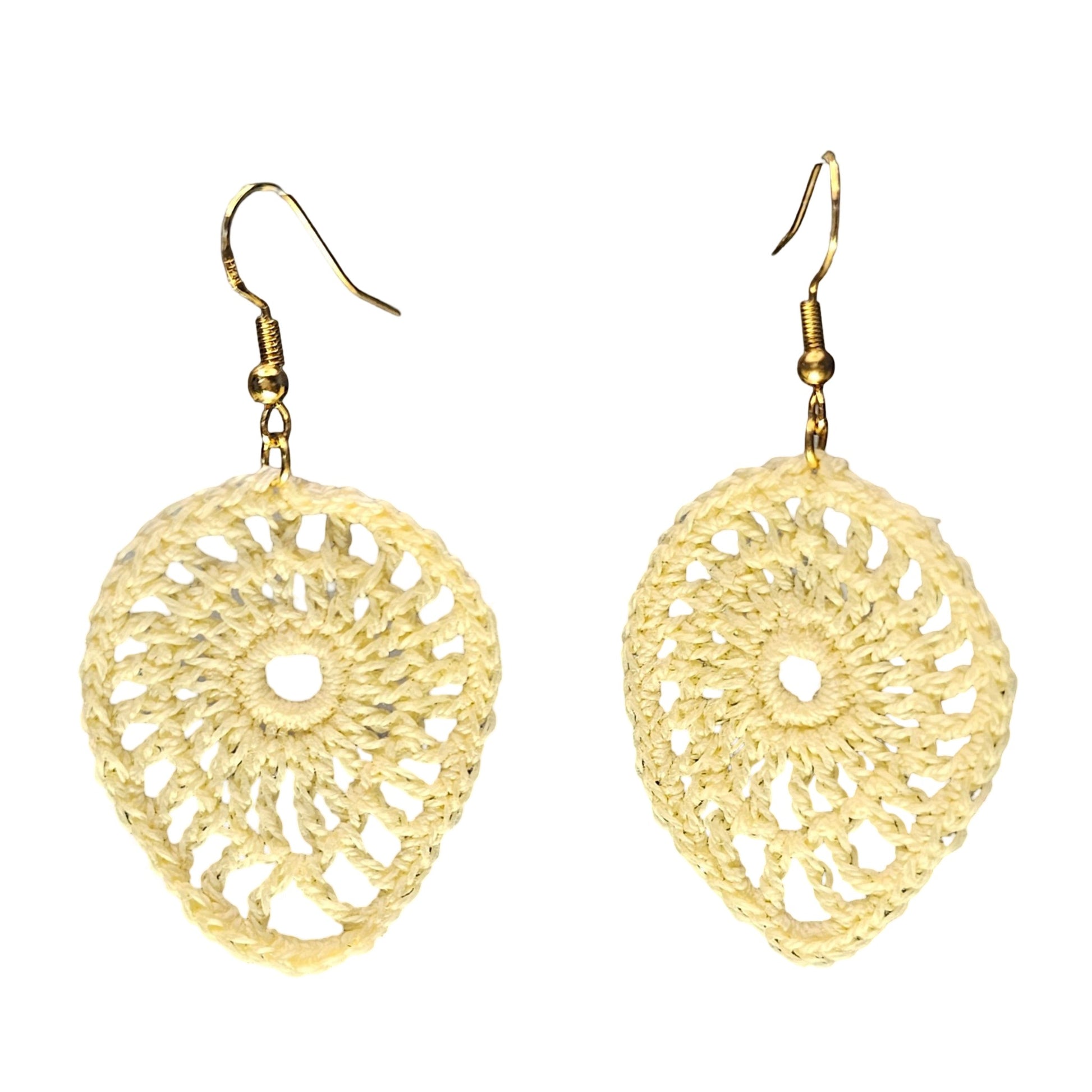 Crochet Earrings with Gold Fittings