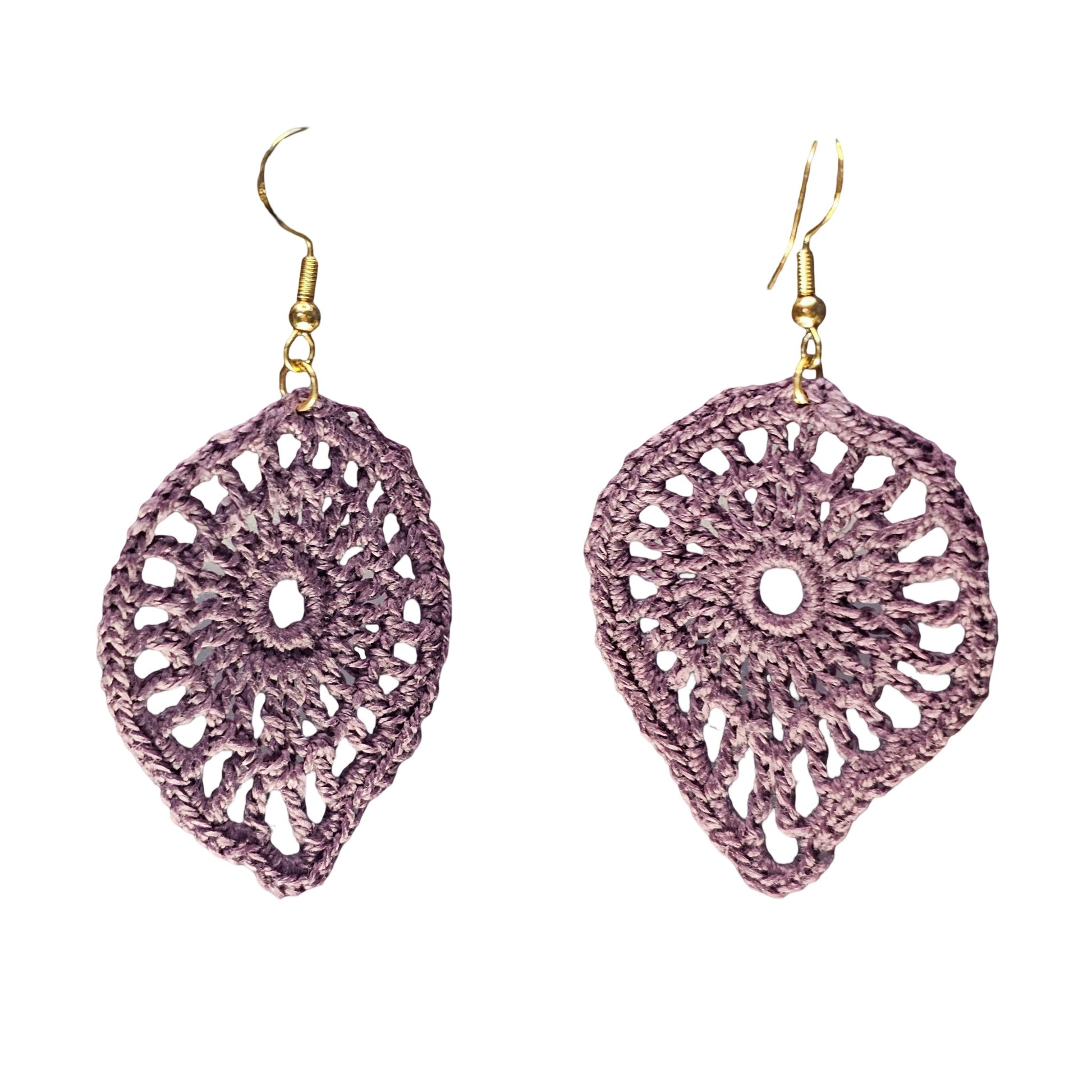 Crochet Earrings with Gold Fittings