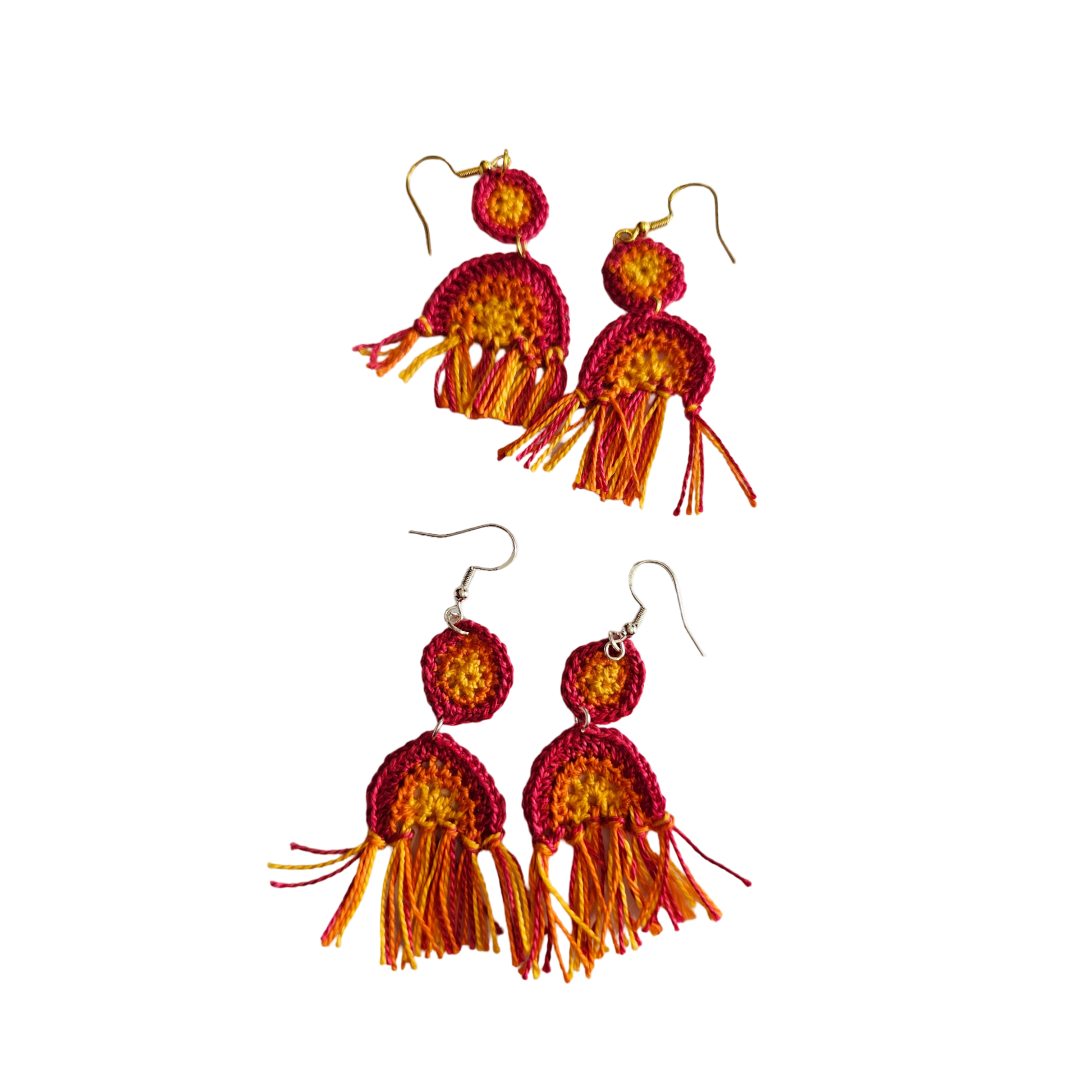 Tulip Rainbow Crochet Earring