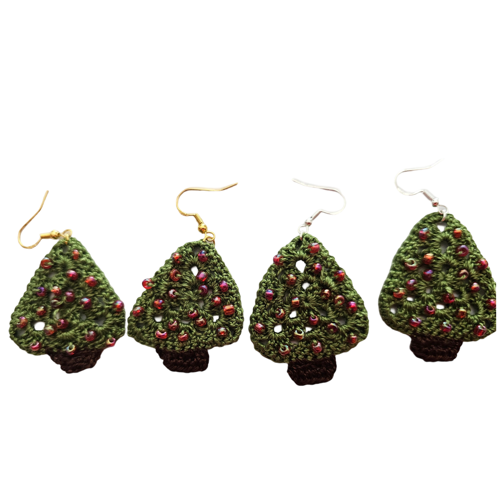 Christmas Crochet Earrings - Trees