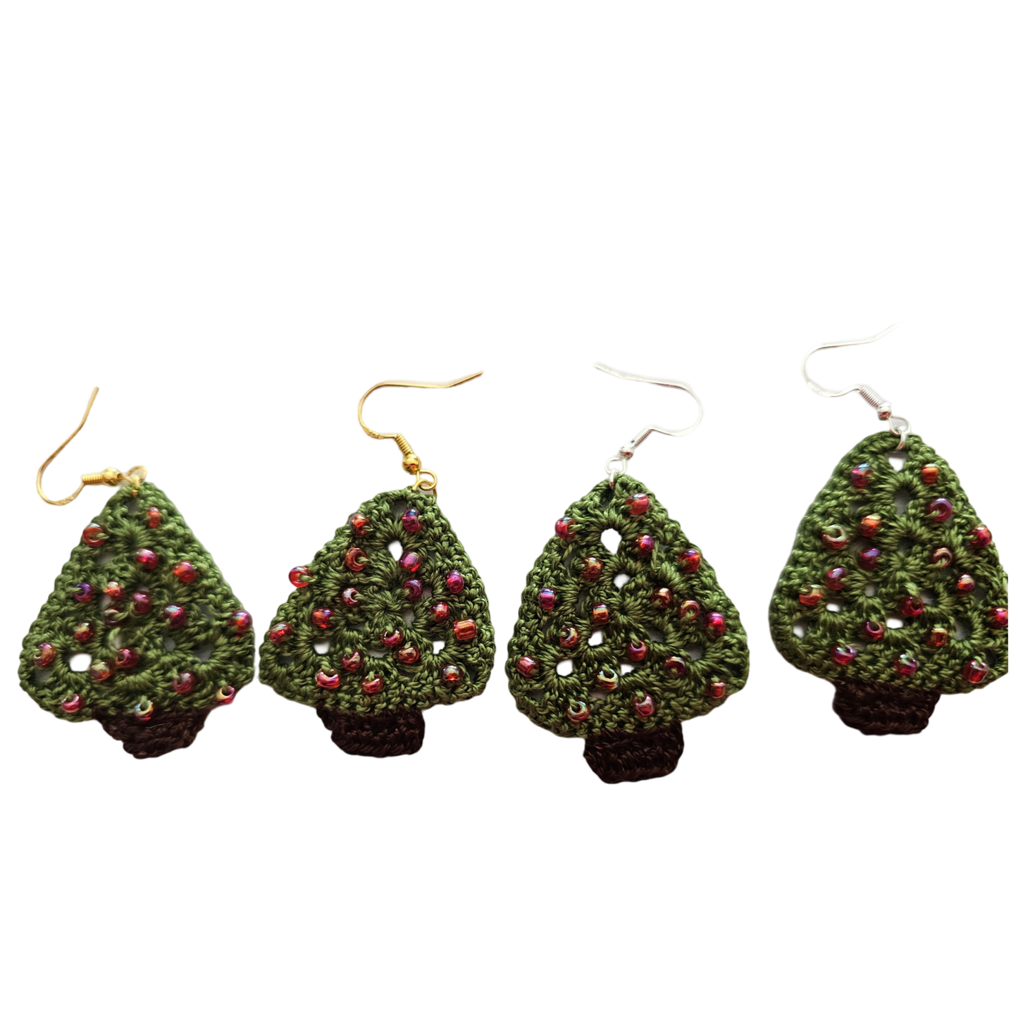 Christmas Crochet Earrings - Trees