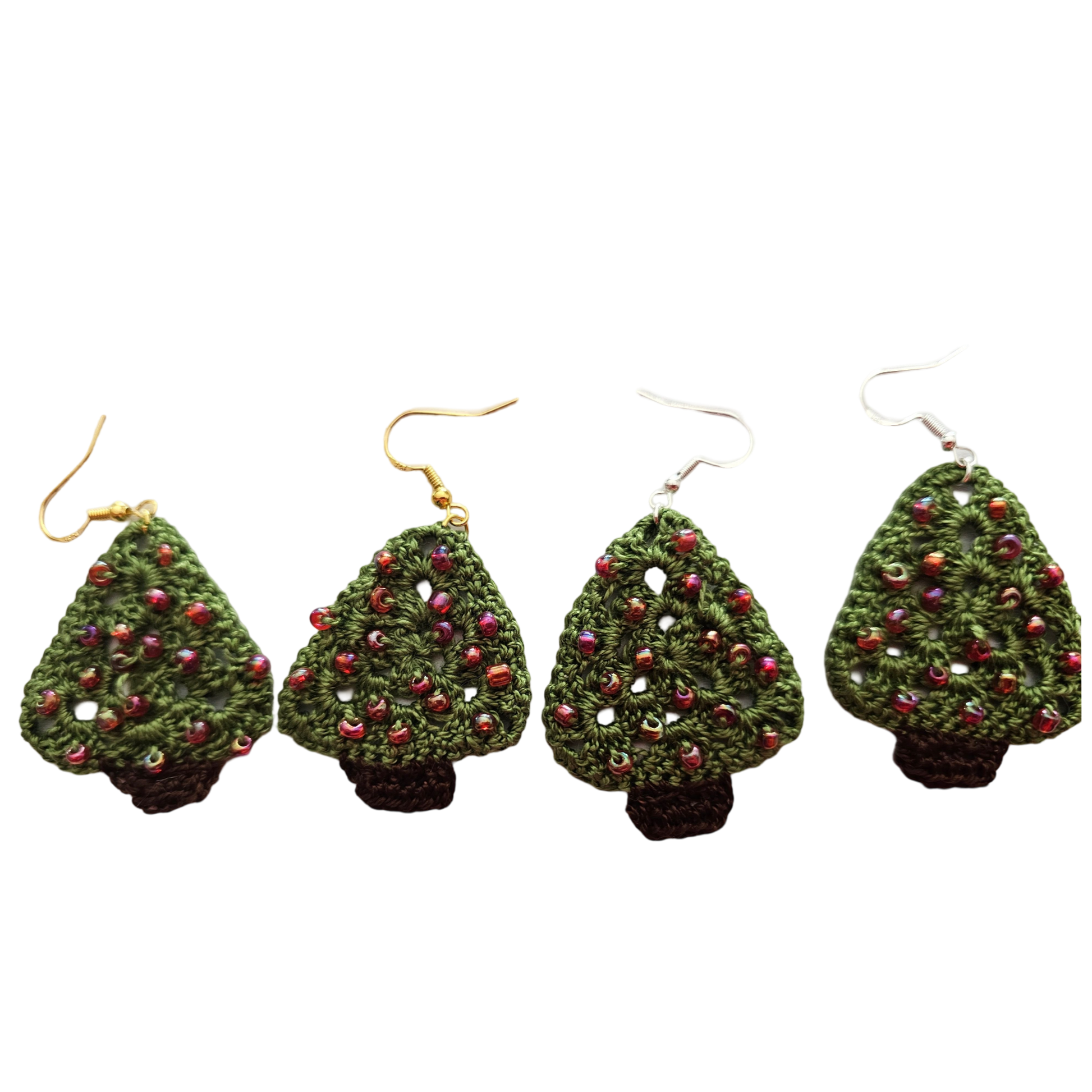 Christmas Crochet Earrings - Trees