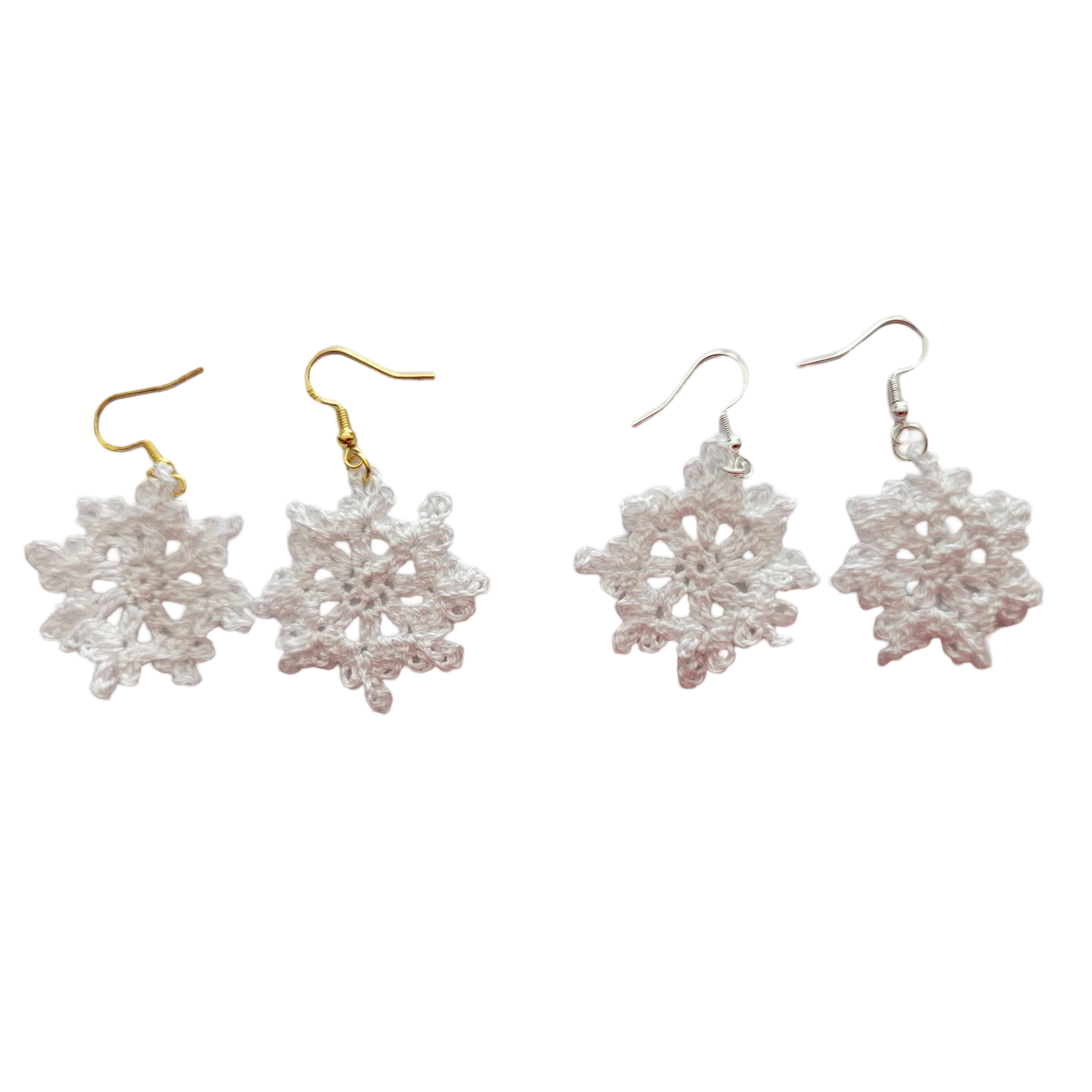 Christmas Crochet Earrings -Snowflakes