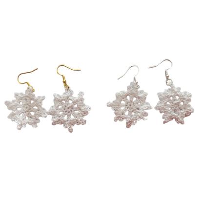 Christmas Crochet Earrings -Snowflakes