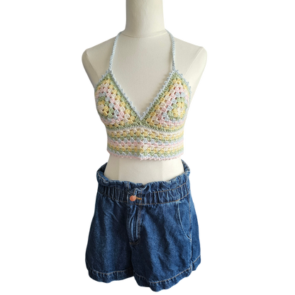 Crochet Top - Pastel Colours Front View
