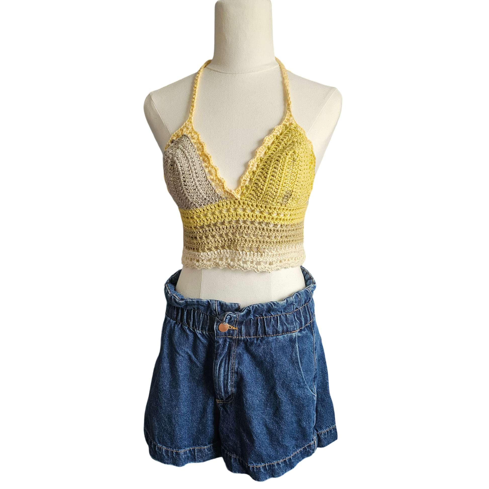 Crochet Top -Lace Lemon Front View