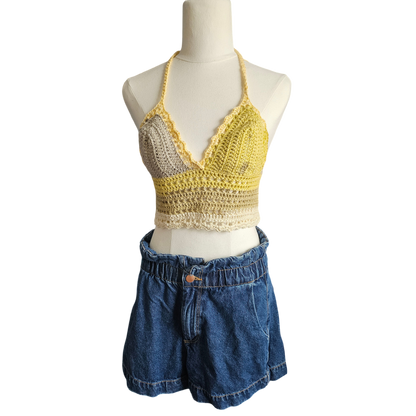 Crochet Top -Lace Lemon Front View