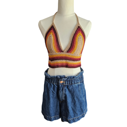 Crochet Top - 70's Style Front View