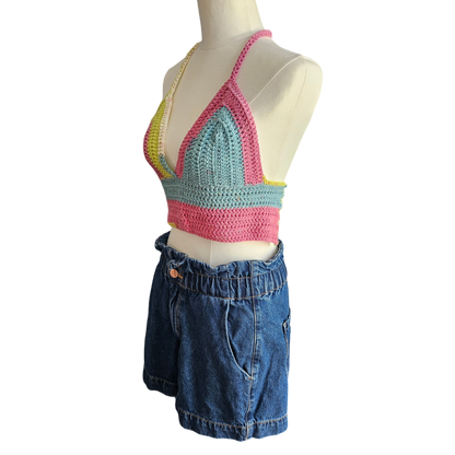 Crochet Top - Colourful Side View