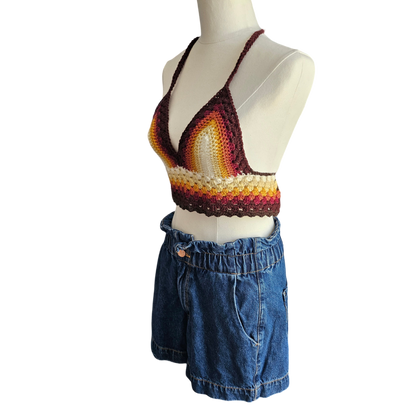 Crochet Top- Earth Tones Side View