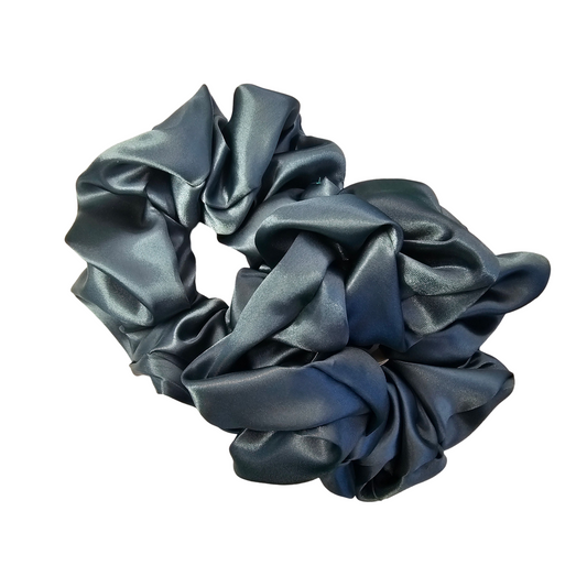 Blue Silk Scrunchie