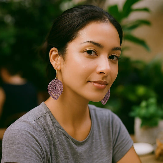 Tempest Crochet Earring - Purple