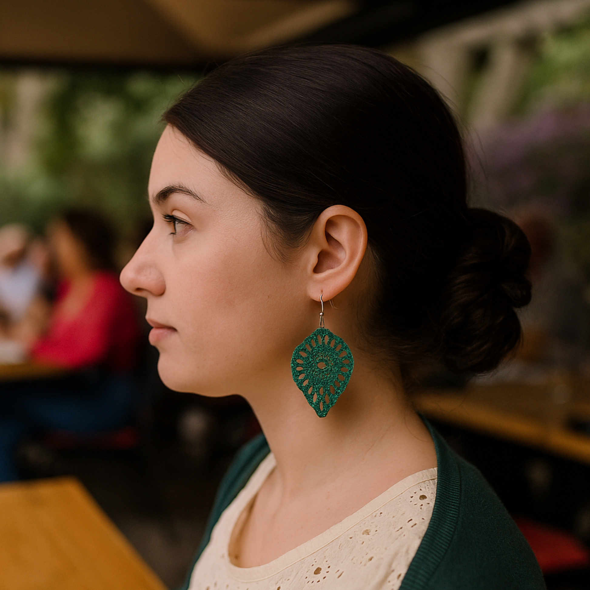 Tempest Crochet Earring - green